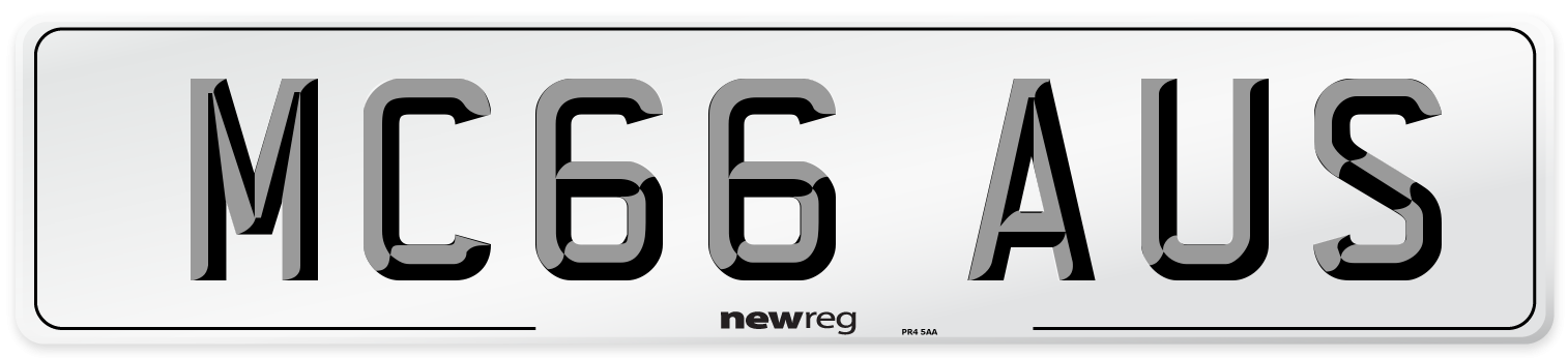 MC66 AUS Number Plate from New Reg
